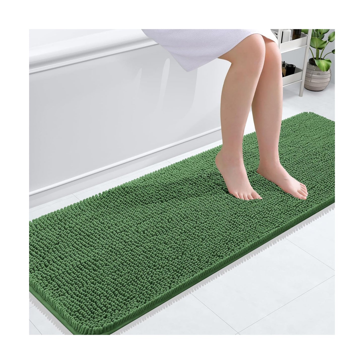 OLANLY Bathroom Runner Rugs 59x20, Extra Soft Absorbent Chenille Bath Rugs