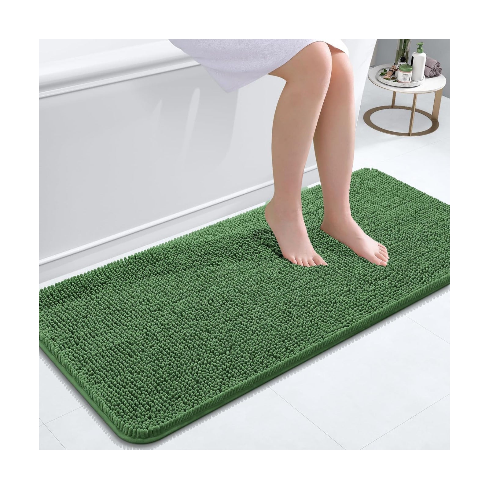 OLANLY Bathroom Runner Rugs 47x20, Extra Soft Absorbent Chenille Bath Rugs