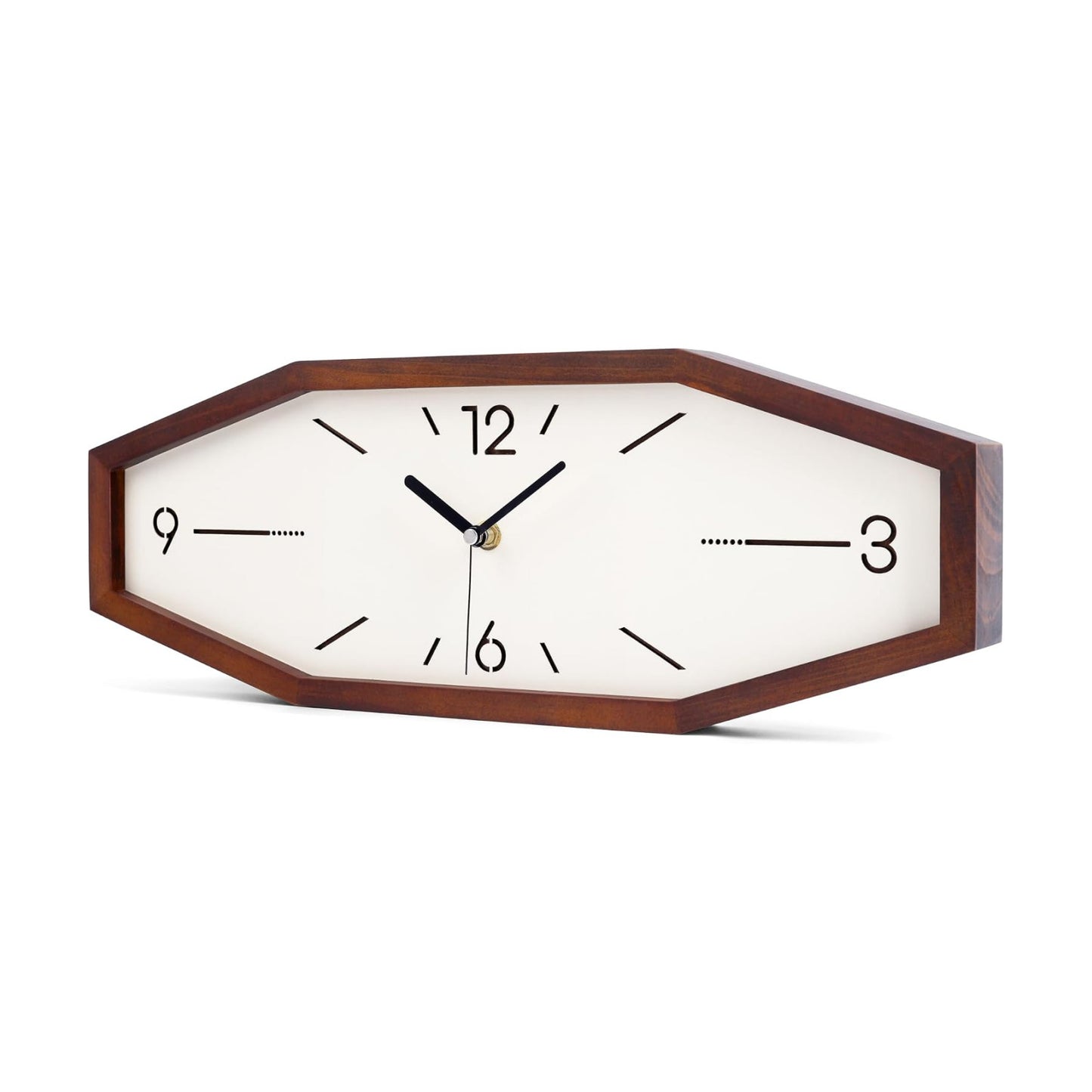 Wooden Retro Wall Clocks, 18 Inches Square Clocks Rectangular Wall Clock | Battery Operated Silent Non-Ticking, for