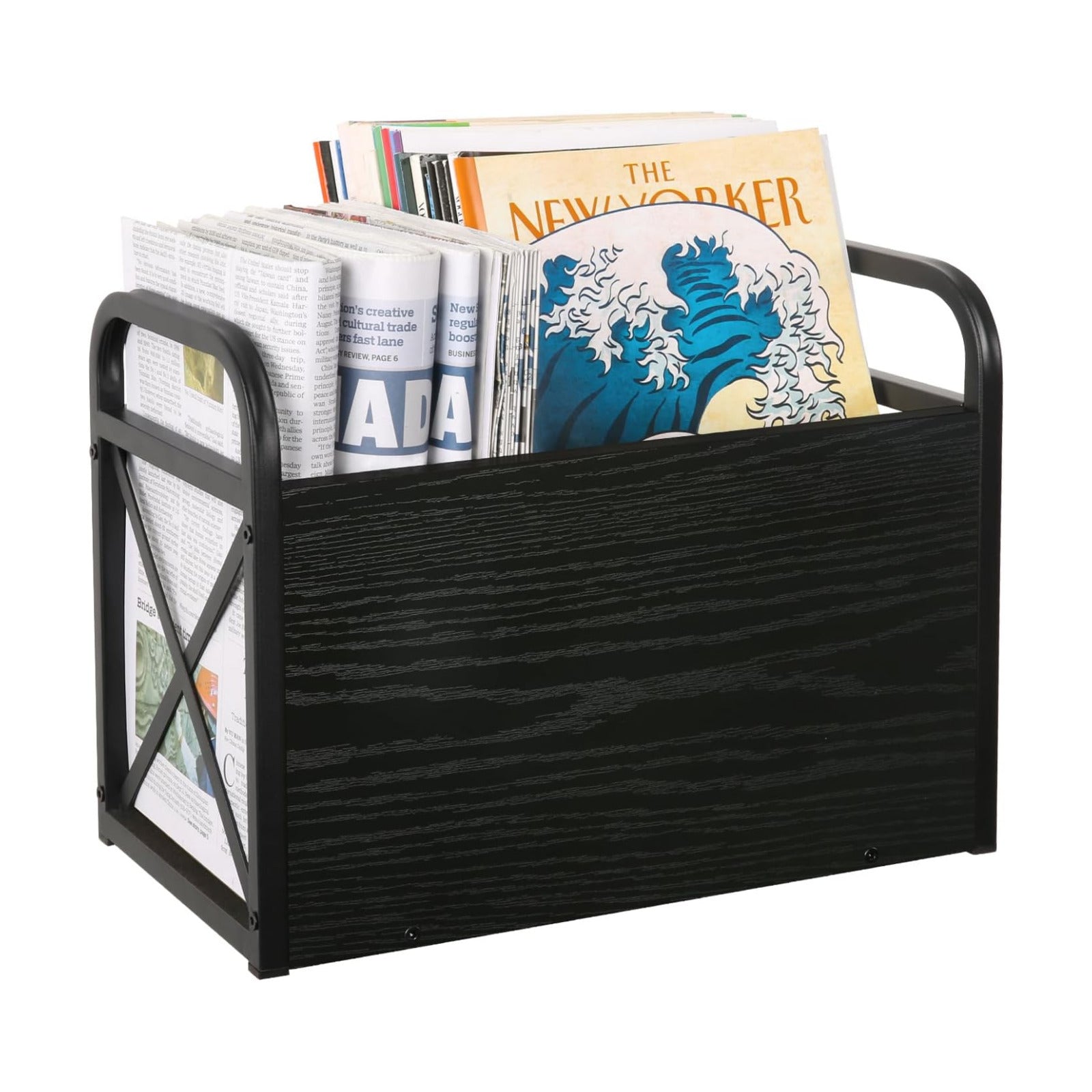 YINMIT Magazine Holder, Magazine Rack Floor, Magazine Storage Basket, Folder Organizer Bin for Books, Newspapers