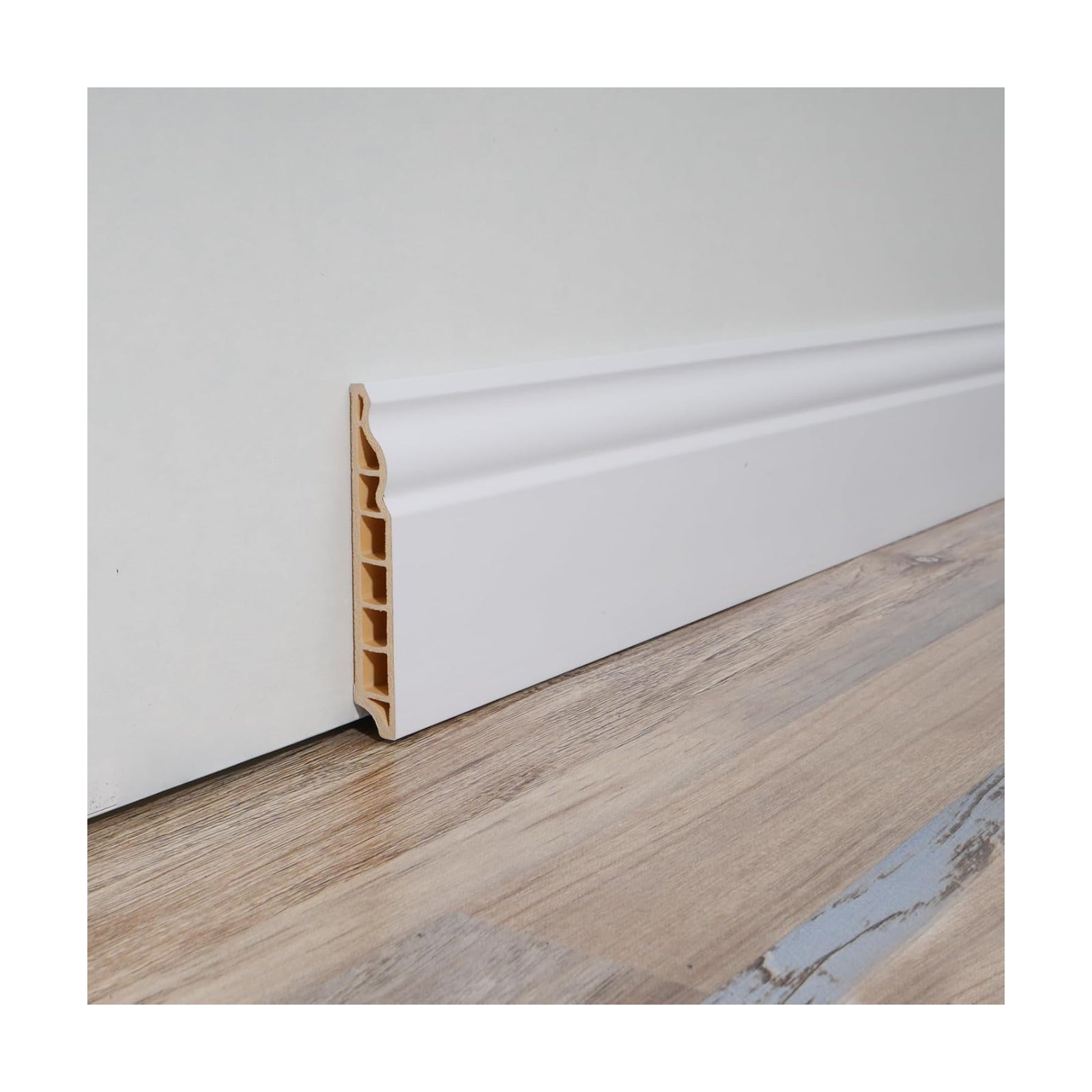Wall Baseboard Molding Trim of in. / White-1 / 56 x 3.2 / Set of 8