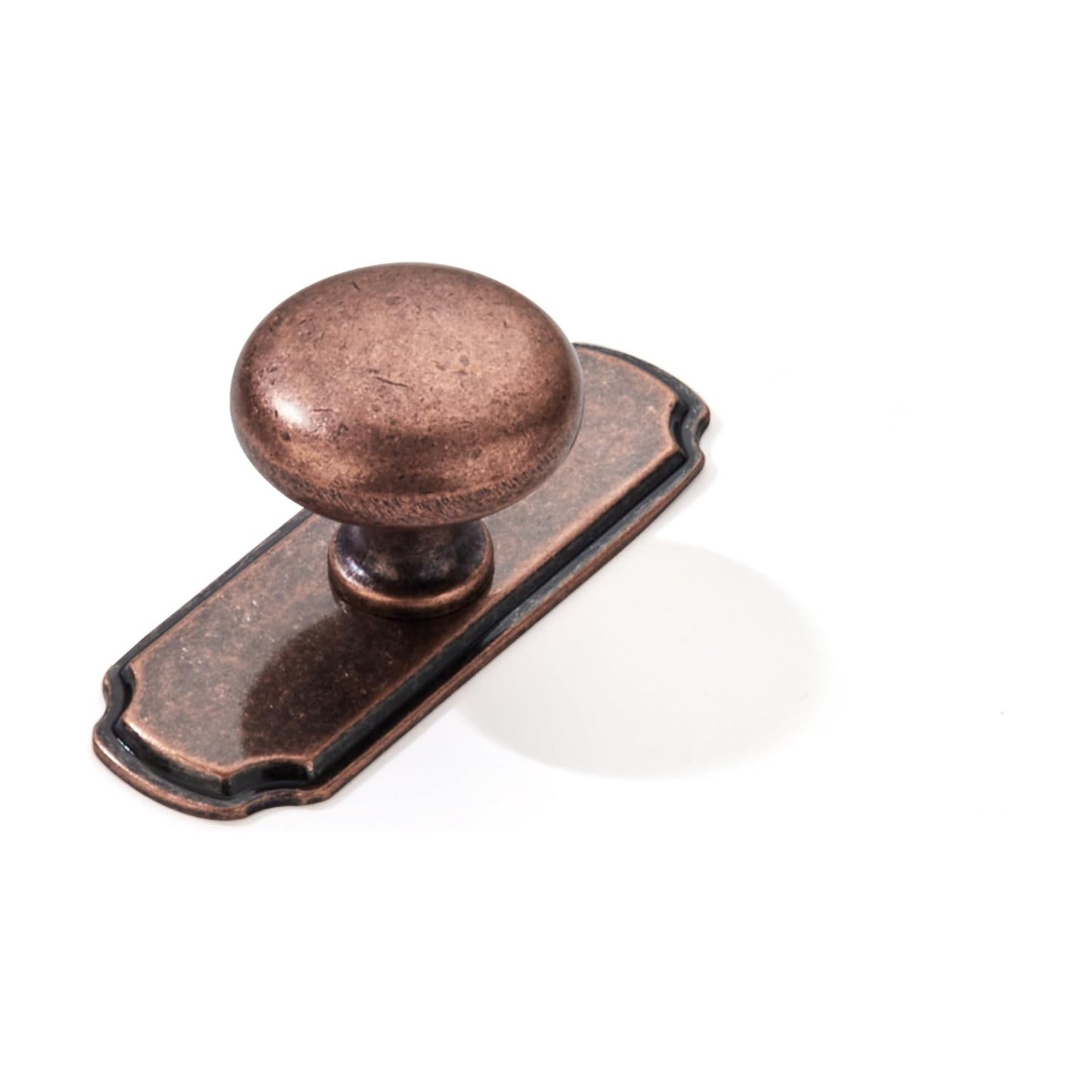 10 Pack 1-1/4 inch Backplate for Cabinet Knobs Antique Copper Drawer Knobs Cabinet Hardware Vintage Aged Knobs with
