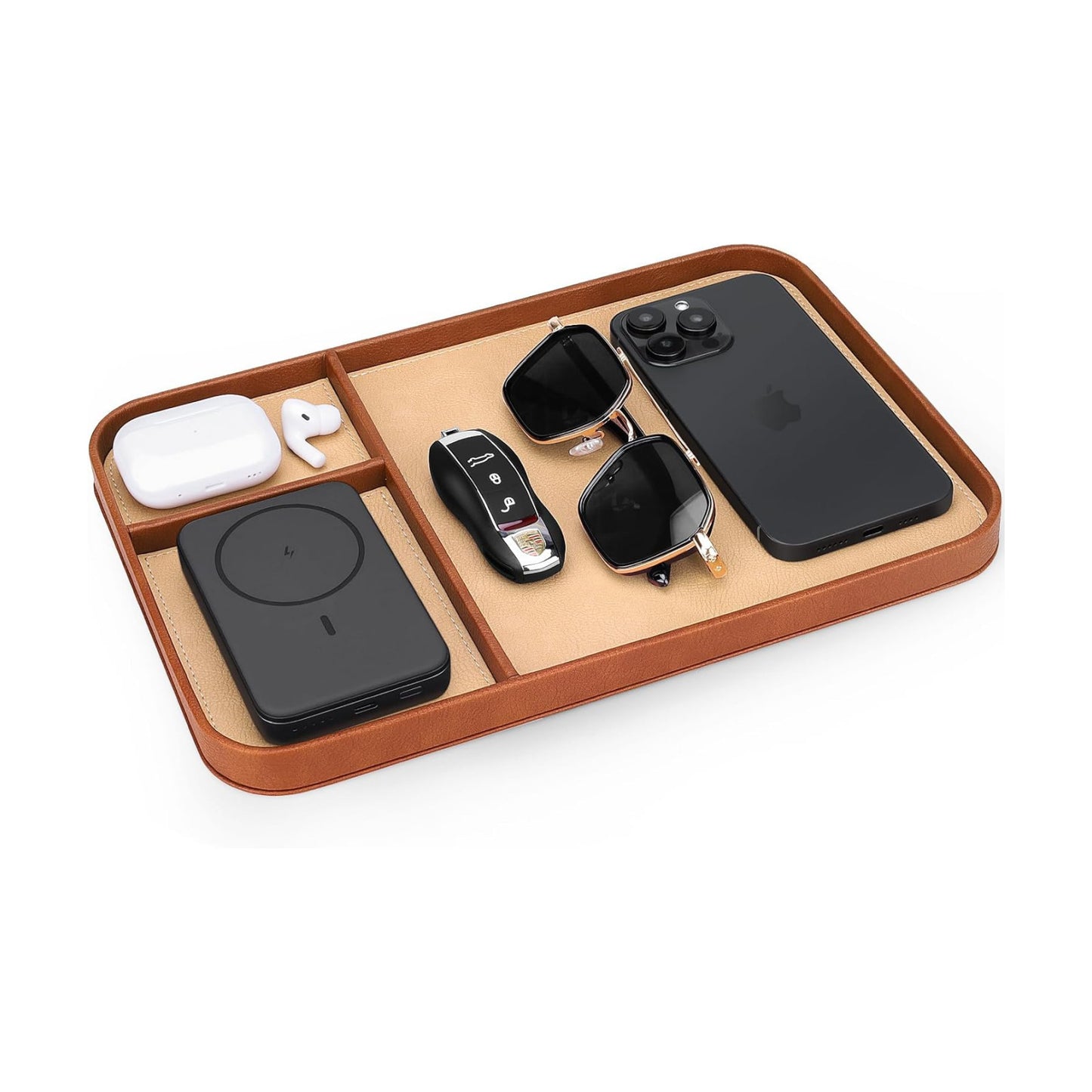Leather Tray / Catchall Tray / Brown Frame