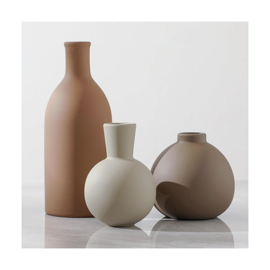 Ceramic Vase / 001-brown / Set of 3
