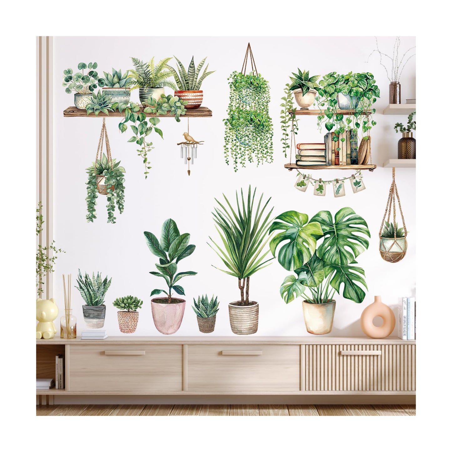 SG2-2411 Wall Stickers Wall Decals Pot Leaves Tropical Leaf / Green Plants
