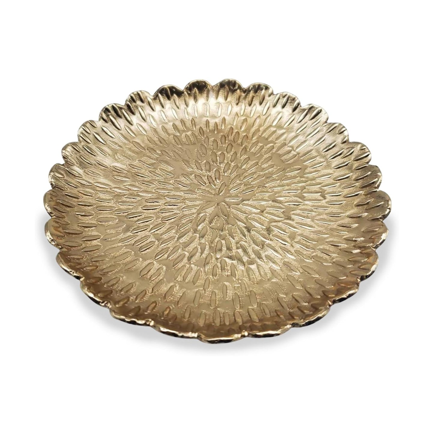 Brass Jewelry Tray / Brass with Embossed Design / Gold