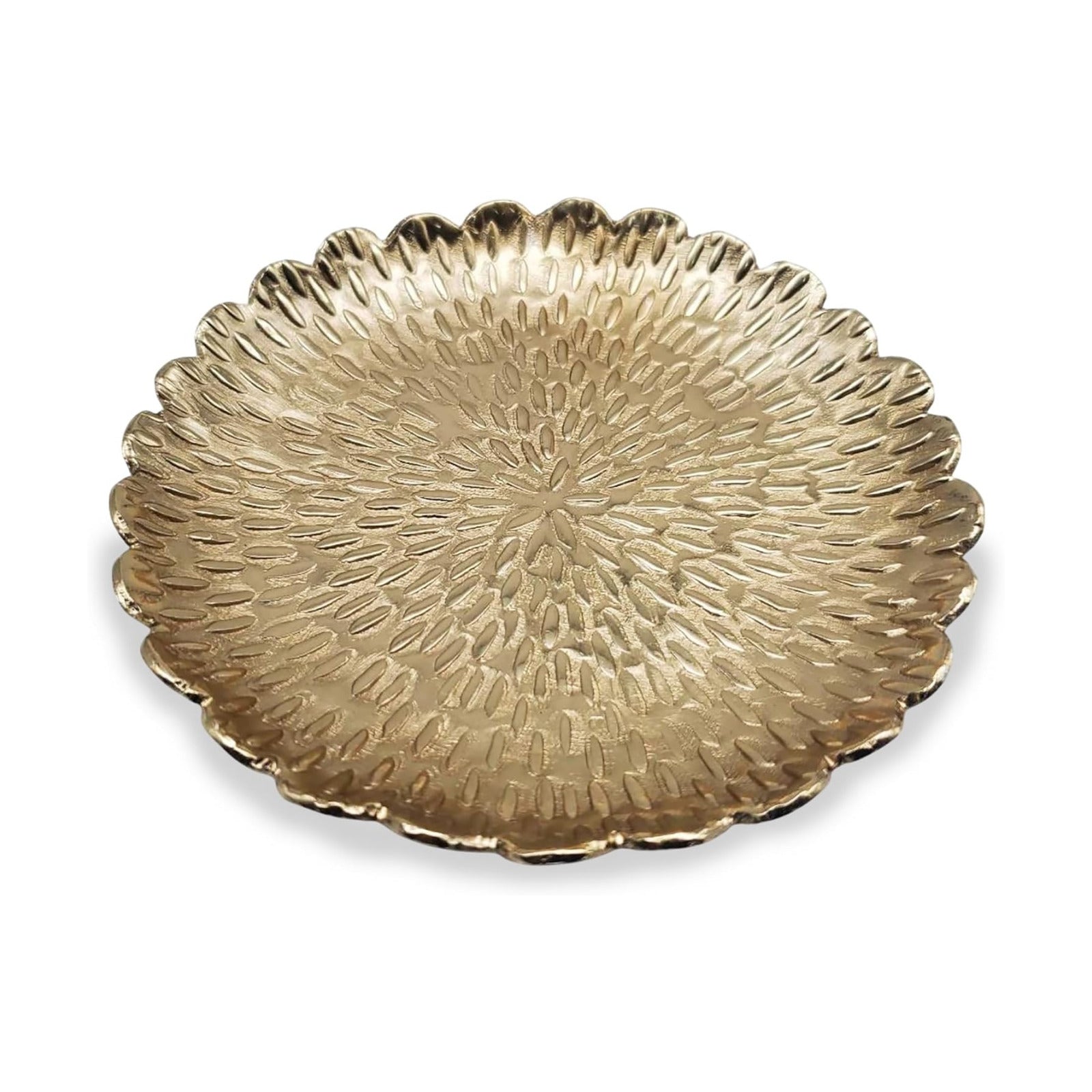 Brass Jewelry Tray / Brass with Embossed Design / Gold