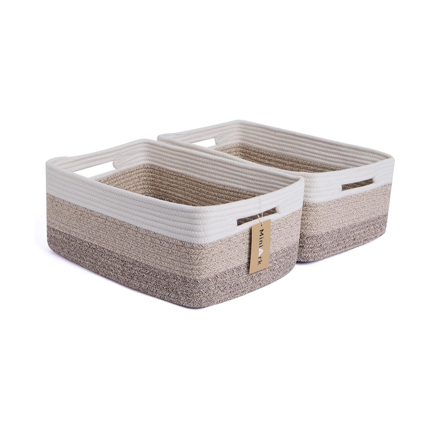 Toy Baskets / Large Storage Baskets / L17xw13xh7.5 / Gradient Brown / Set of 2