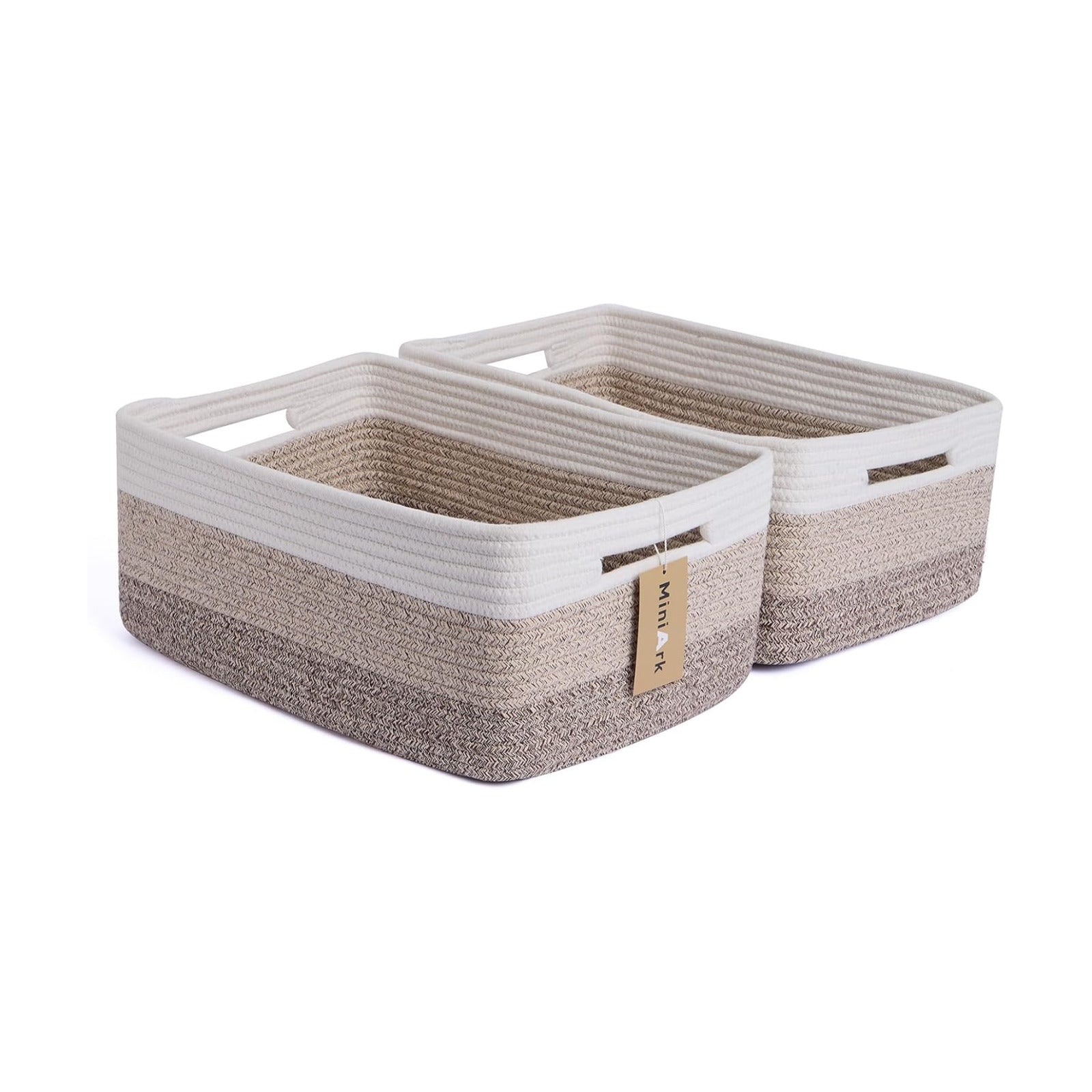 Toy Baskets / Large Storage Baskets / L17xw13xh7.5 / Gradient Brown / Set of 2