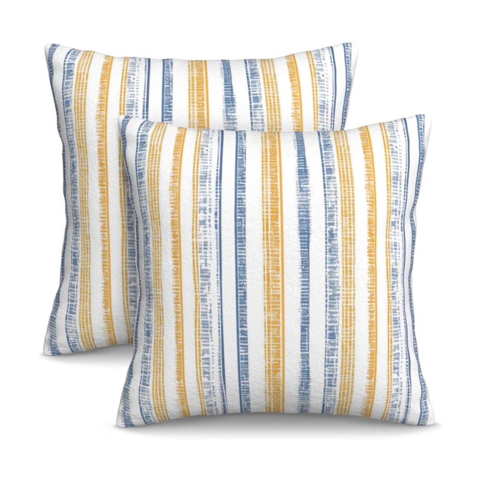 Boho Striped Throw Pillow Covers / 18 x 18 / Blue Yellow / Set of 18