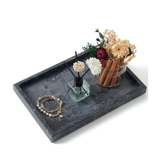 Stone Tray / Marble Trays / Black / 12 x 8