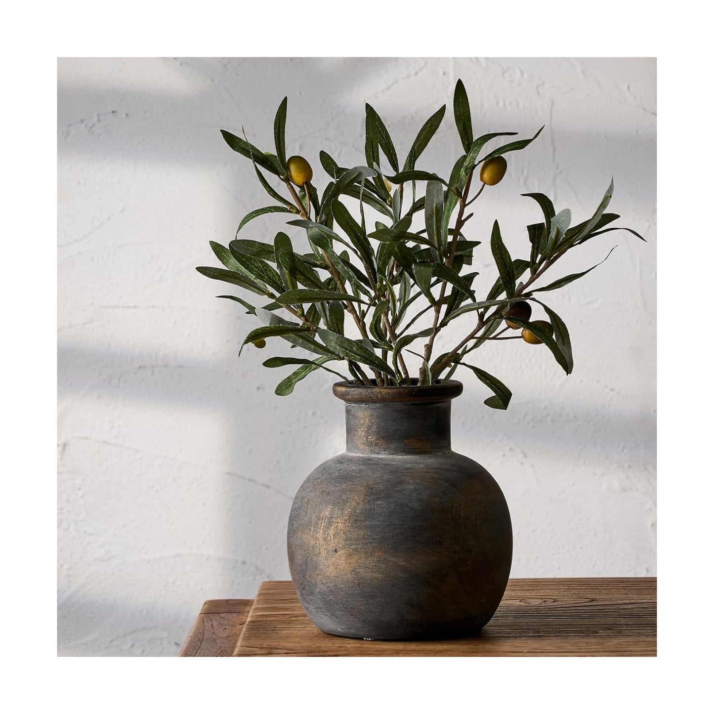 Ceramic Rustic Farmhouse Vase / 795-bronze / 6 Inch