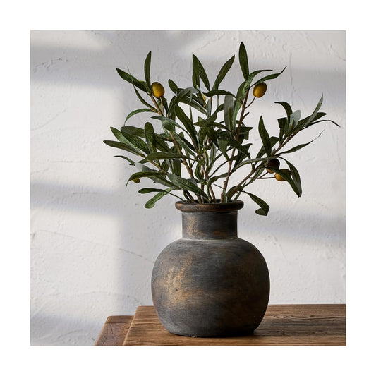 Ceramic Rustic Farmhouse Vase / 795-bronze / 6 Inch