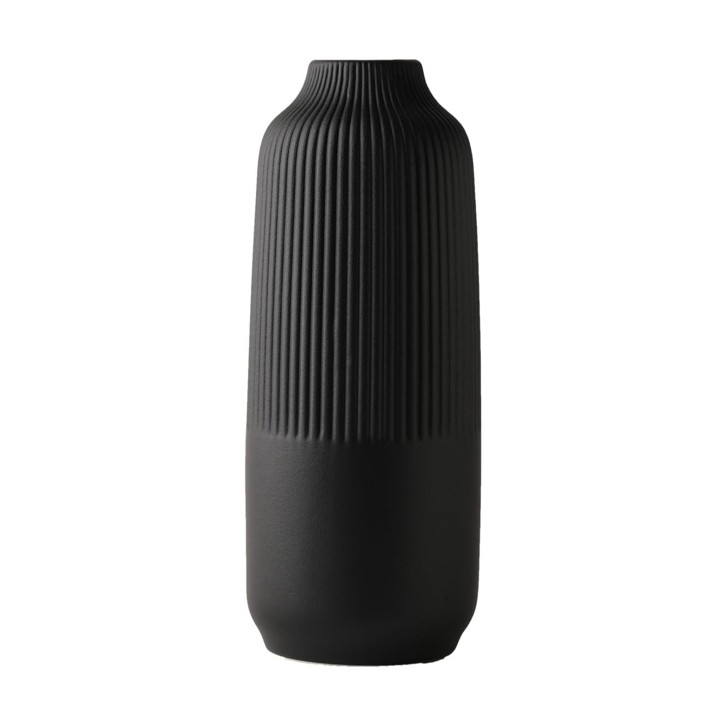 Ceramic Vase for Flowers / Black / Middle / 8 Inch