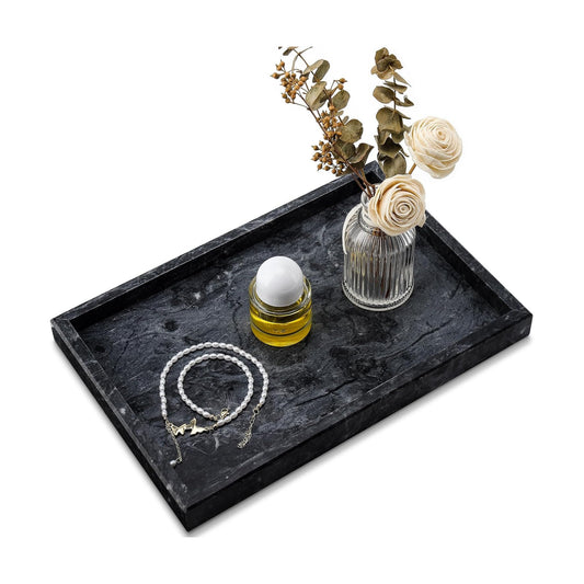 Real Natural Marble Tray / Gray / 12 x 8 x 1.2