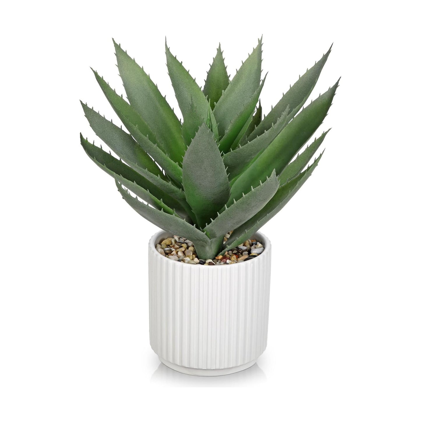 Large Artificial Agave Plants 11.8" Fake Succulents Potted Faux Aloe Vera Plant / Light Green