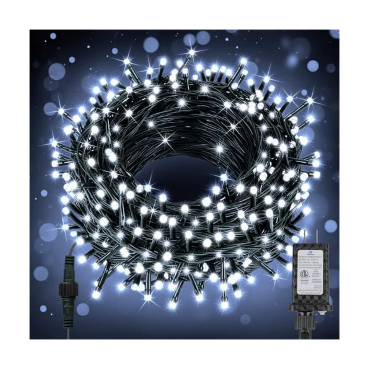 33FT Christmas Decorative Mini Lights, 100 LED Green Wire Fairy Starry String Lights Plug in, Timer & Memory & 8 Modes, for Indoor Outdoor Xmas Tree Wedding Party Decoration, Cool White