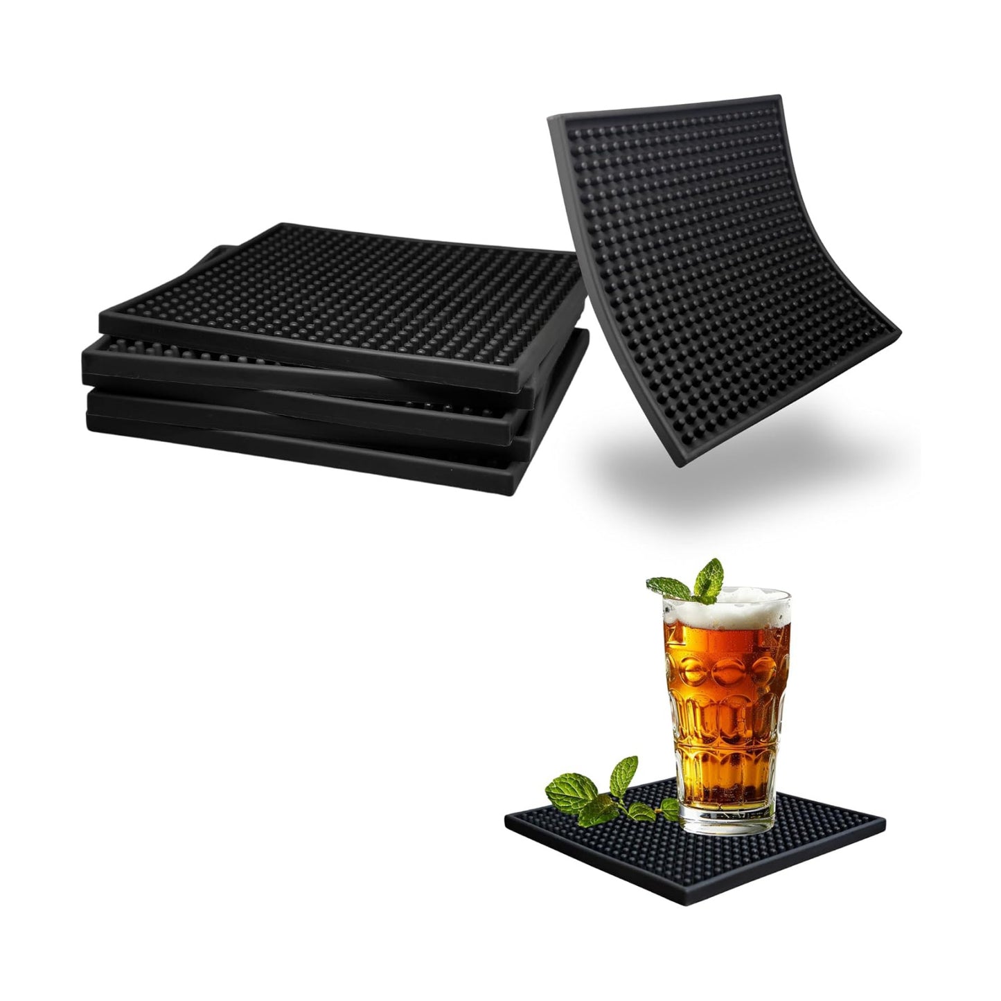 Silicone Coasters Set / with OUT HOLDER / 6 Inch / Set of 6