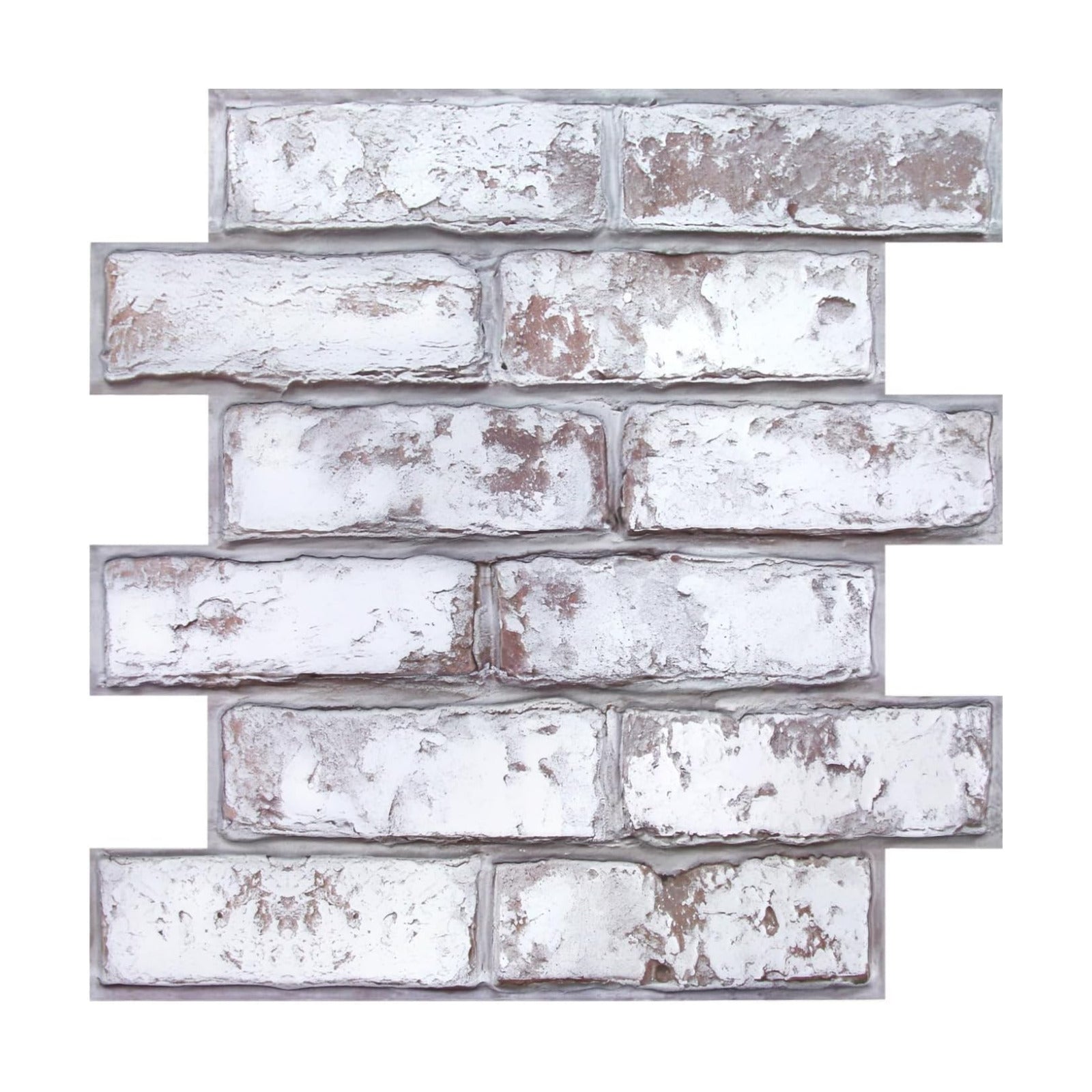 3D Peel and Stick Faux Brick Wall Panels for Quick DIY Wall Decor | Retro Gray White, 10 Pcs 11.8" x 11.8", Not Real