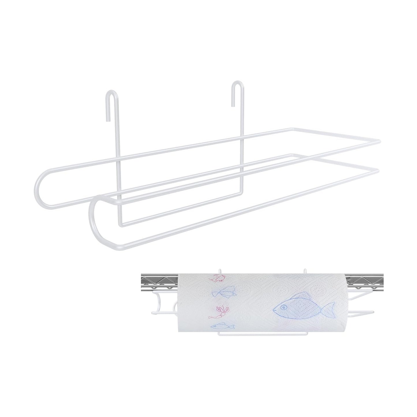 CroBlissful Paper Towel Holder for Wire Shelving 5'' D x 12'' W x 4.5'' H Hanging Paper Towel Holder Wire Shelf
