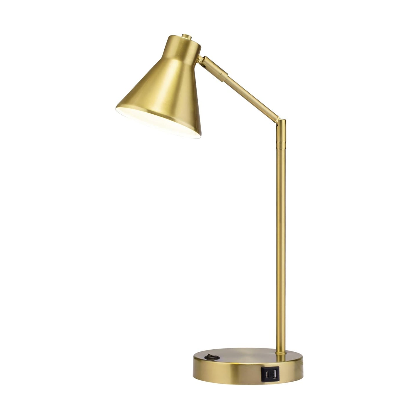 O'Bright Astrum - LED Desk Lamp with Dual USB Charging Ports, 100% Metal, 270 Degree Swivel Arms, Soft White Light