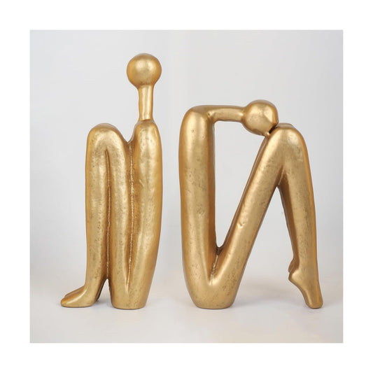 Thinker Cast Iron Bookends / Thinkera Brass