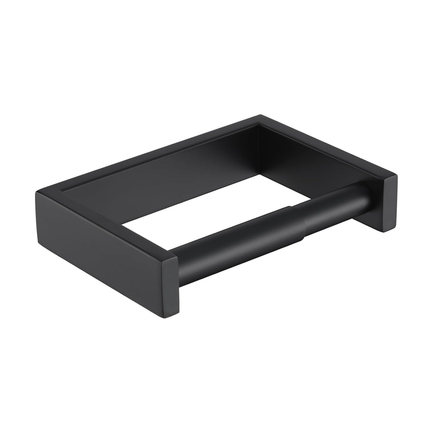 KOKOSIRI Toilet Paper Holder Spring Loaded Bathroom Toilet Roll Holder Wall Mount Stainless Steel Matte Black B2011BK