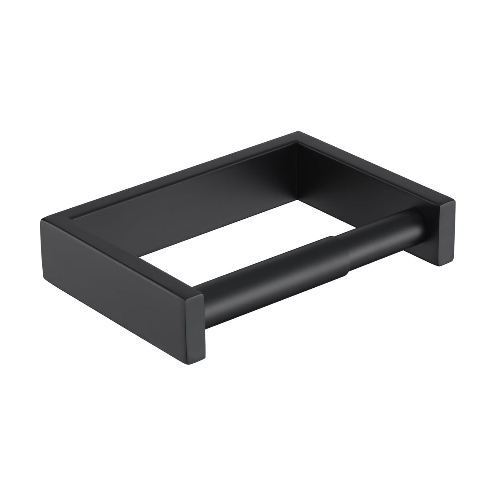 KOKOSIRI Toilet Paper Holder Spring Loaded Bathroom Toilet Roll Holder Wall Mount Stainless Steel Matte Black B2011BK