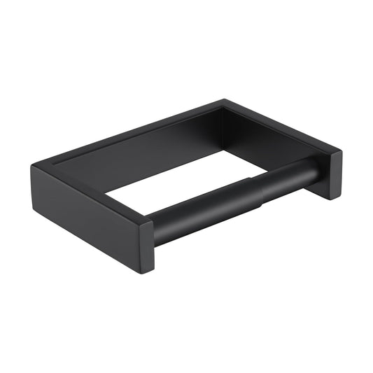 KOKOSIRI Toilet Paper Holder Spring Loaded Bathroom Toilet Roll Holder Wall Mount Stainless Steel Matte Black B2011BK
