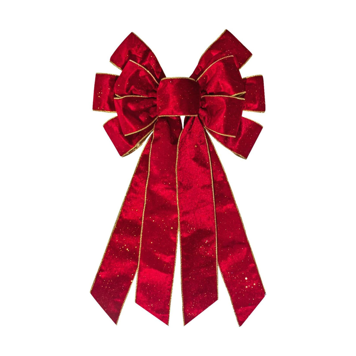 Hying Large Christmas Bows for Wreath, Glitter Red Velvet Wreath Bow Xmas Holiday Tree Topper Bows Ornaments for Front Door New Year Christmas Party Decoration Supplies