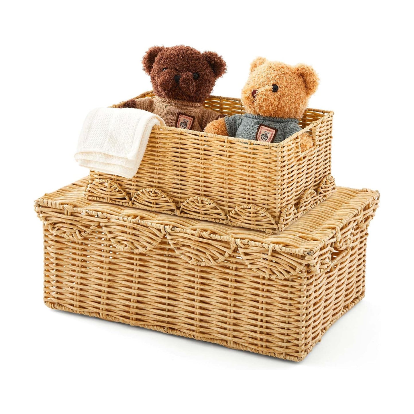 Scalloped Wicker Basket / Set of 2