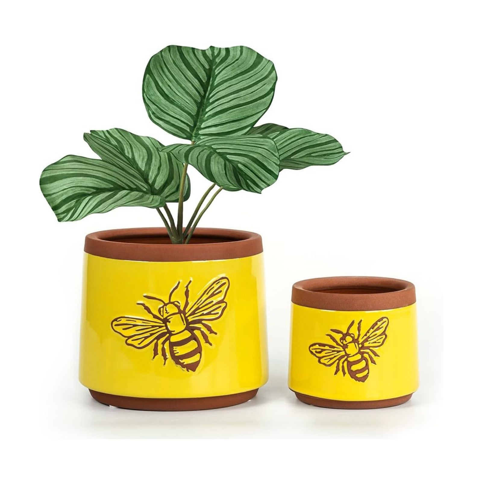 YBX Terracotta Pots / 6+4 Inch / Yellow