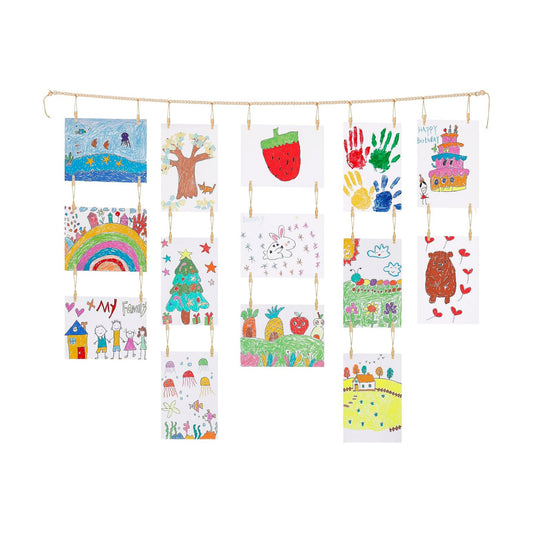 Wooden Beads Garland Frame Holder / Brown