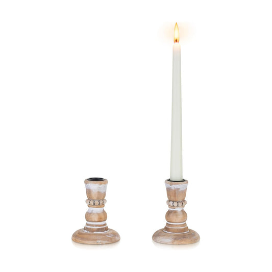 Wooden Candlestick Holders Rustic: Farmhouse Taper Candle Holder