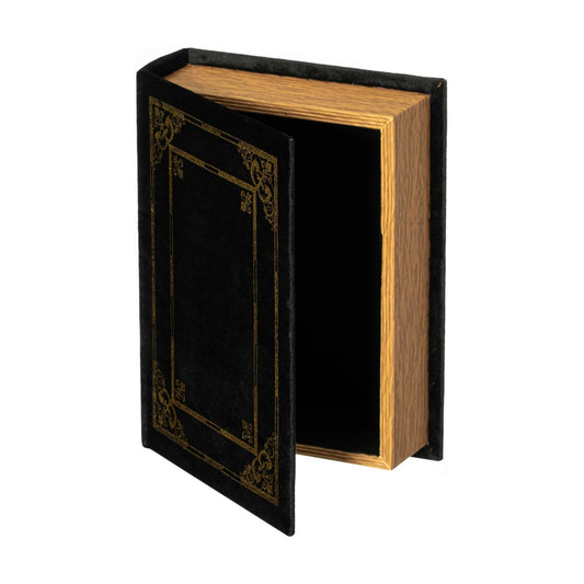 Decorative Vintage Book Shaped Trinket Storage Box / Black