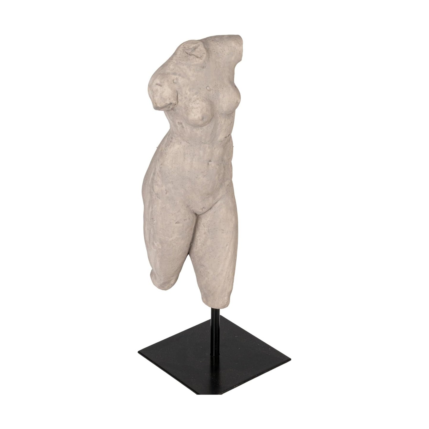 Sculptural Resin Female Figure on Metal Stand / Grey Finish