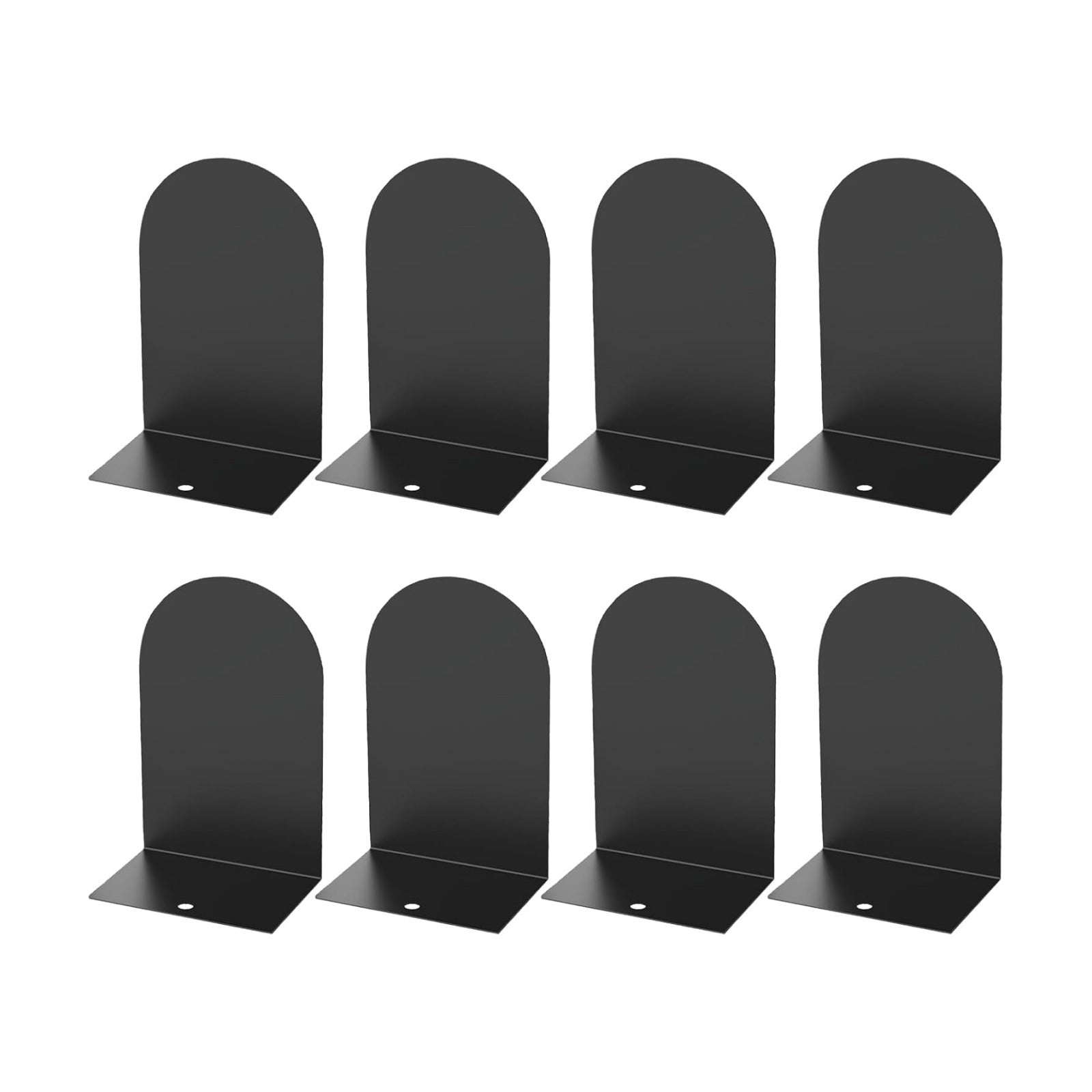 Metal Book Ends / Black / Set of 8