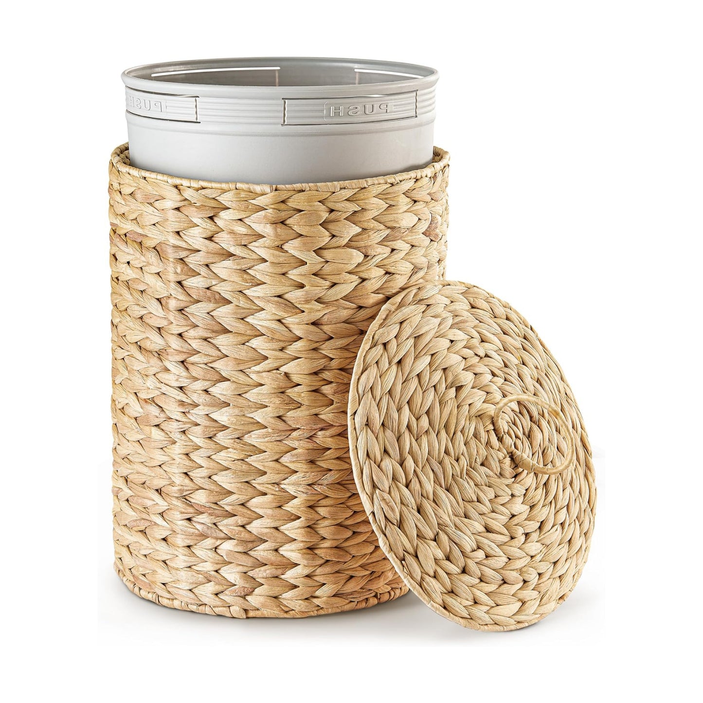 Handwoven Rattan Wastebasket / Natural / 4.5 Gallons