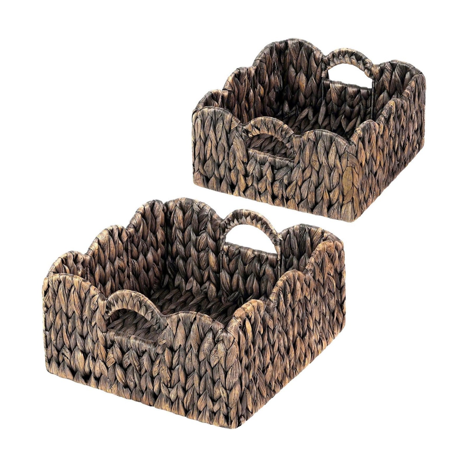 Woven Basket Boho / Esspresso / Natural / Set of 2