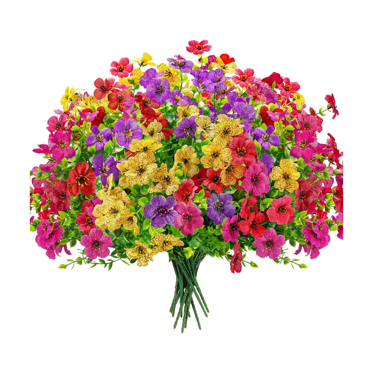 Der Rose 12 Bundles Artificial Flowers for Outdoors Fake Flowers Plants Spring Summer Decoration UV Resistant for Outside Home Porch Patio Garden Decor