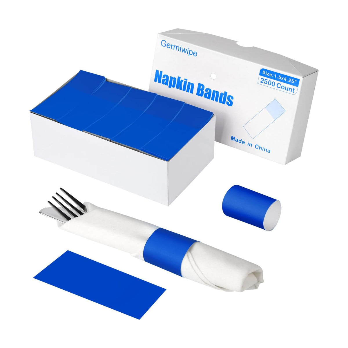 Germiwipe Self-Adhesive Napkin Bands (2,500 Pcs, Blue)