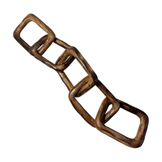 Rustic Wooden rectangular 5-Link Chain Ornament
