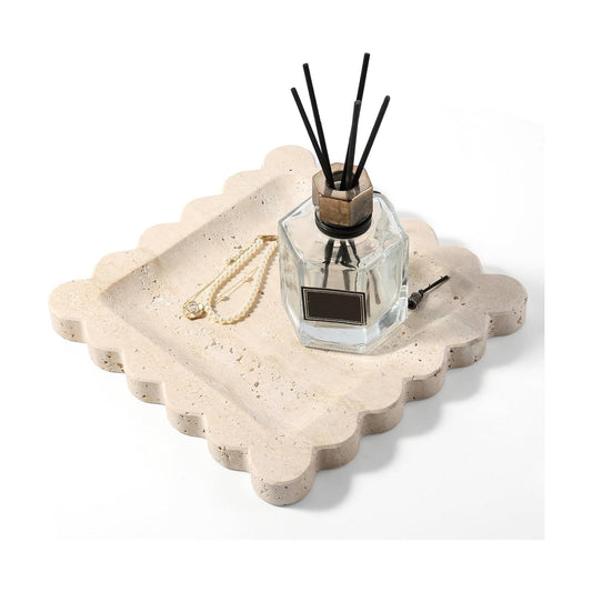 Marble Scallop Edge Tray / Romano / 7.8 Inch
