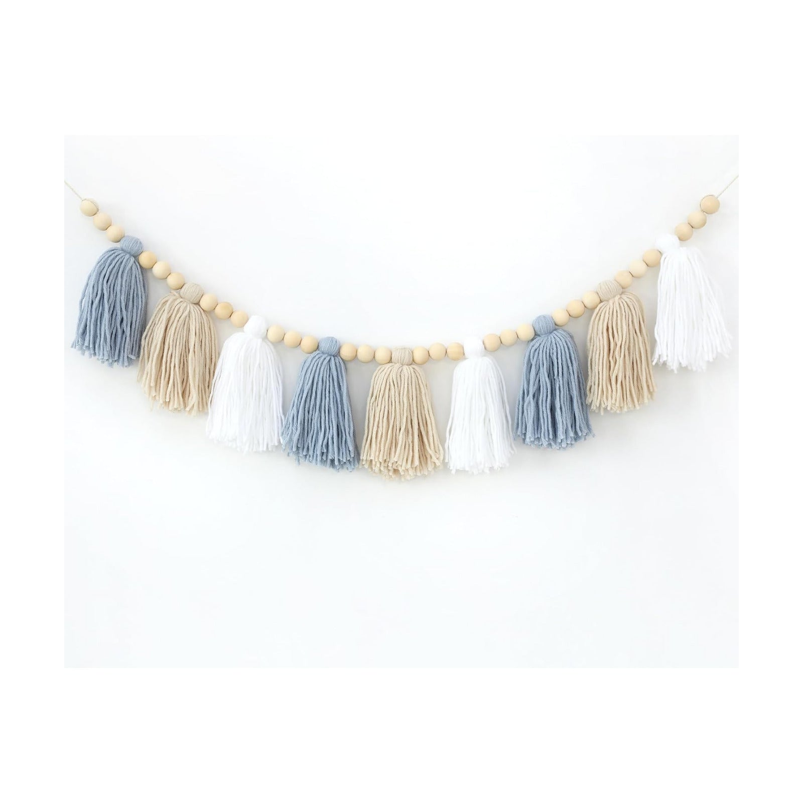 Boho Yarn Tassel Garland / Blue