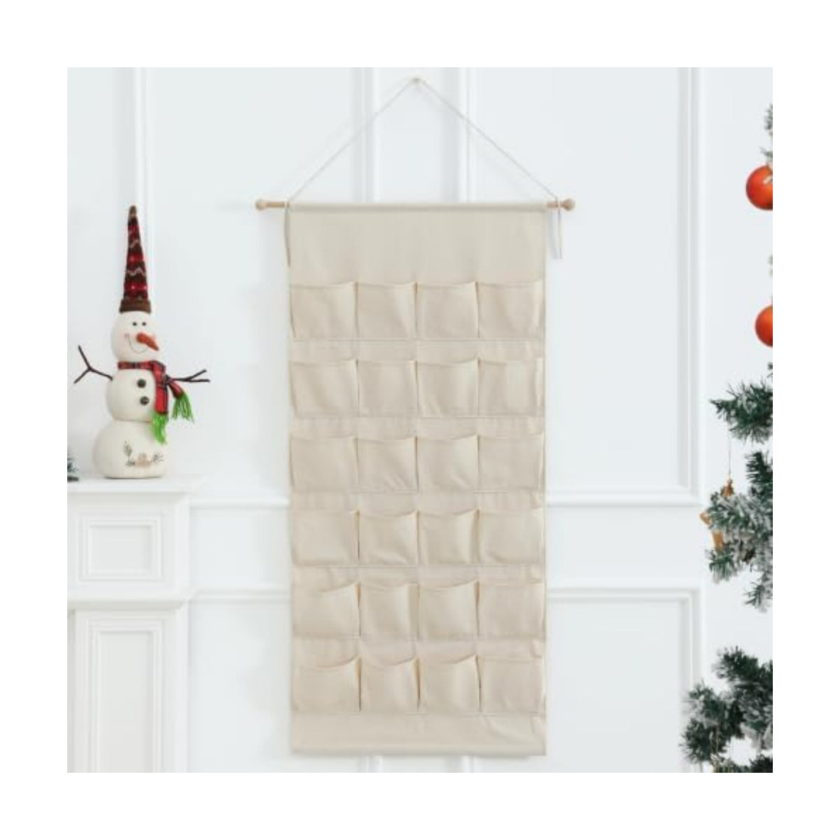 MONOBLANKS Fabric Hanging Advent Calendar with Pockets, Blank