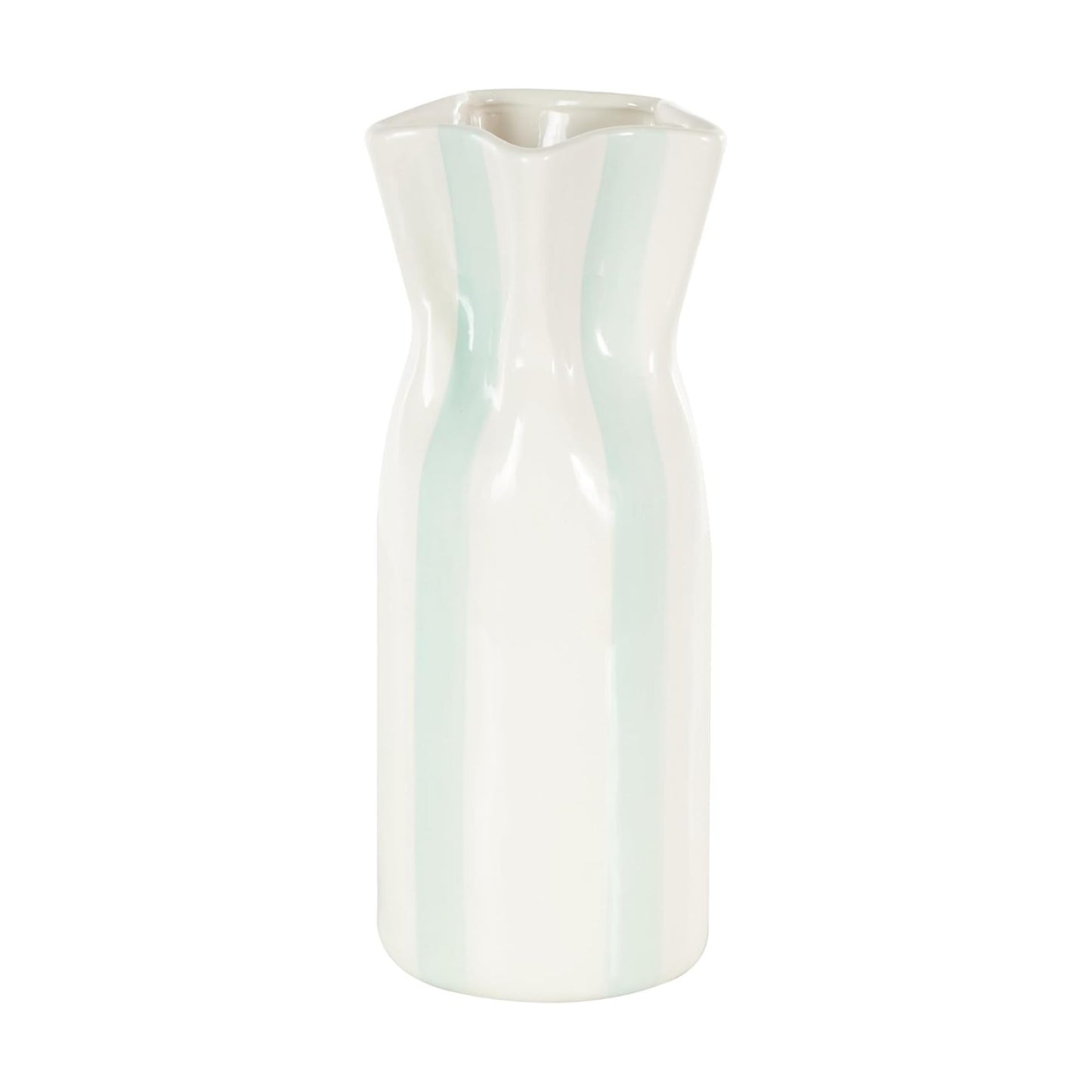 Ceramic Decorative Vase Round Centerpiece Vase / White / 4.9 x 5 x 12