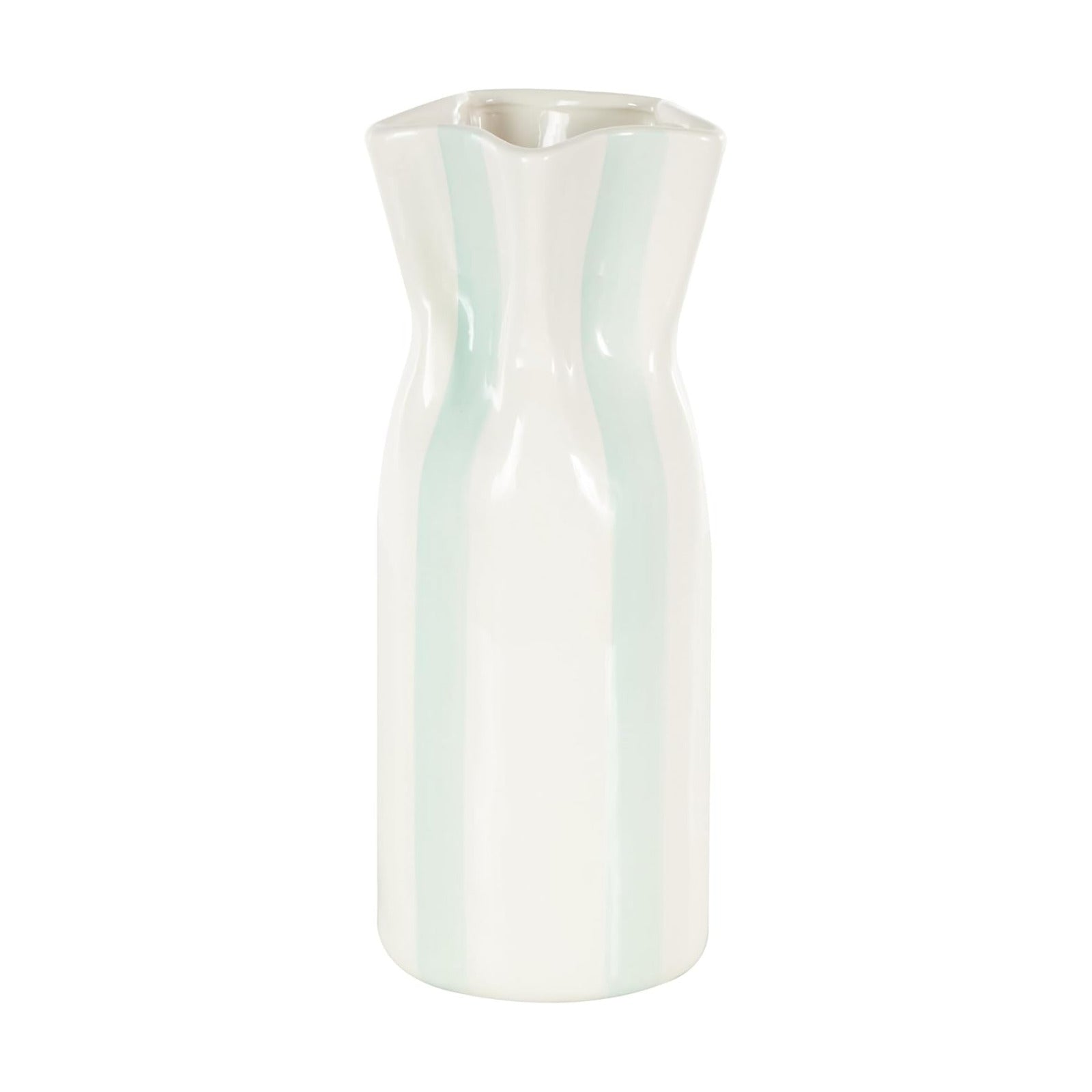 Ceramic Decorative Vase Round Centerpiece Vase / White / 4.9 x 5 x 12