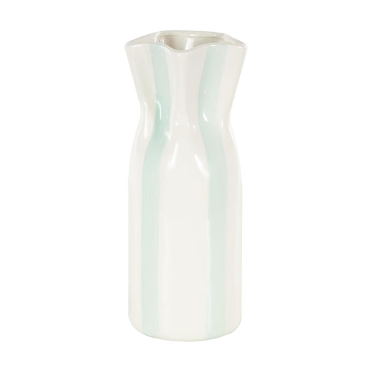 Ceramic Decorative Vase Round Centerpiece Vase / White / 4.9 x 5 x 12
