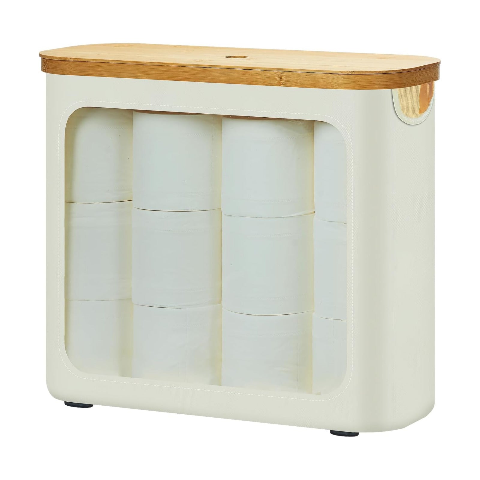 Toilet Paper Storage with Lid, Large Toilet Paper Holder for up to 12 Rolls, Free Standing Bathroom Storage Organizer