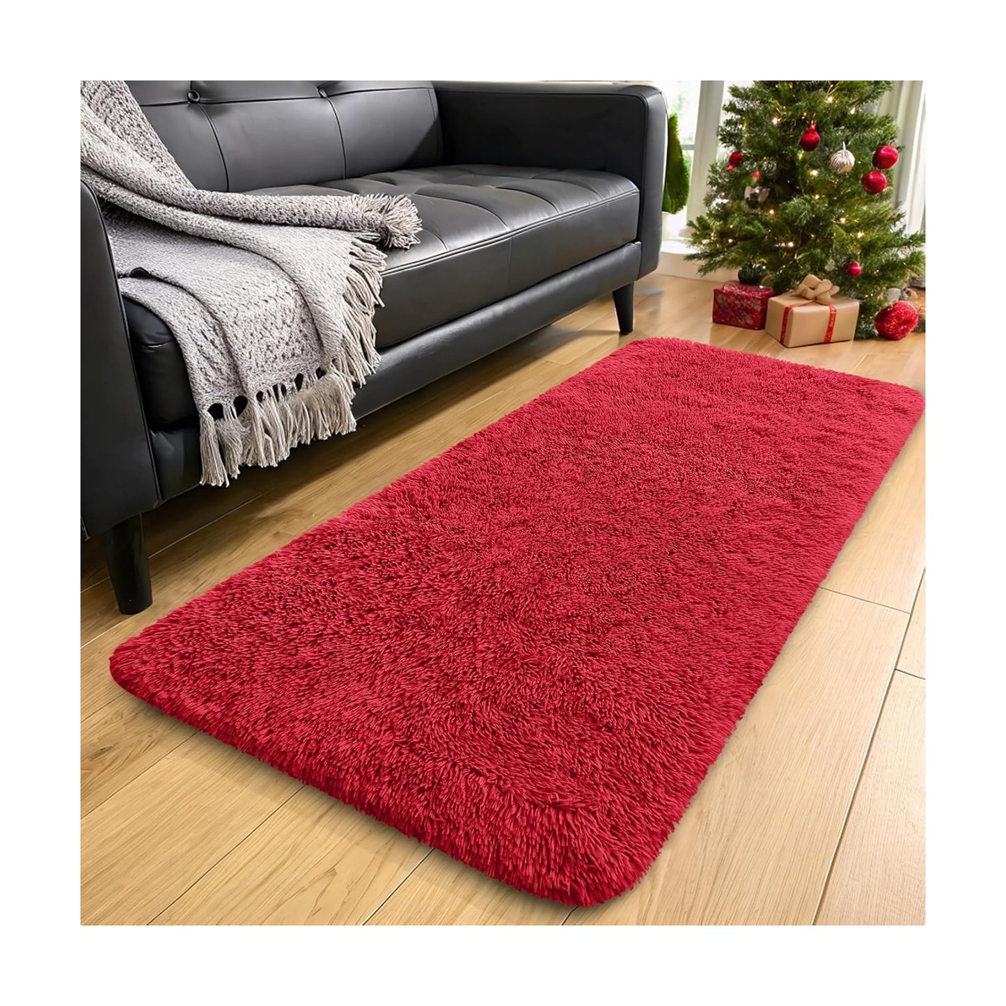 OLANLY 2x4 Machine Washable Runner Rugs for Hallway, Soft Fluffy Shaggy Bedside Rugs for Bedroom, Living Room, Indoor